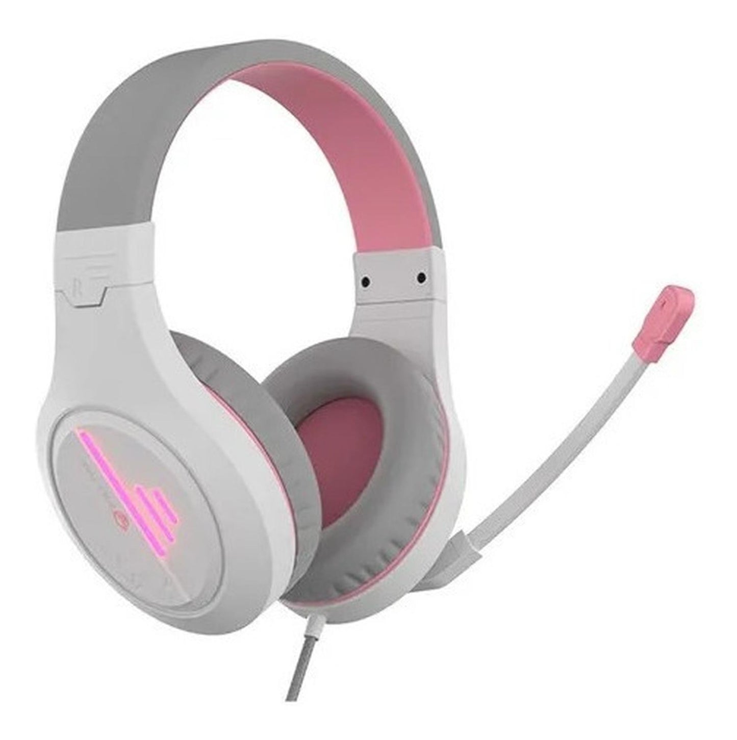 Audifonos Gamer Meetion Mt-hp021 Blanco/rosa Micrófono Led