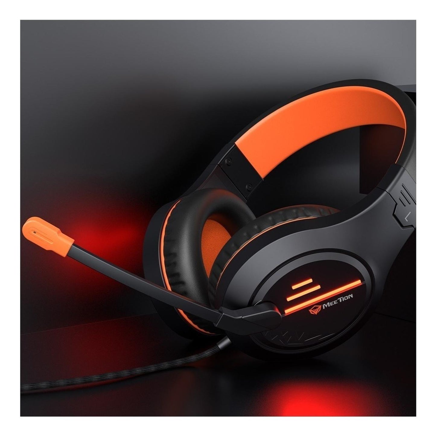 Audifonos Gamer Meetion Mt-hp021 Negro Y Naranja Micrófono