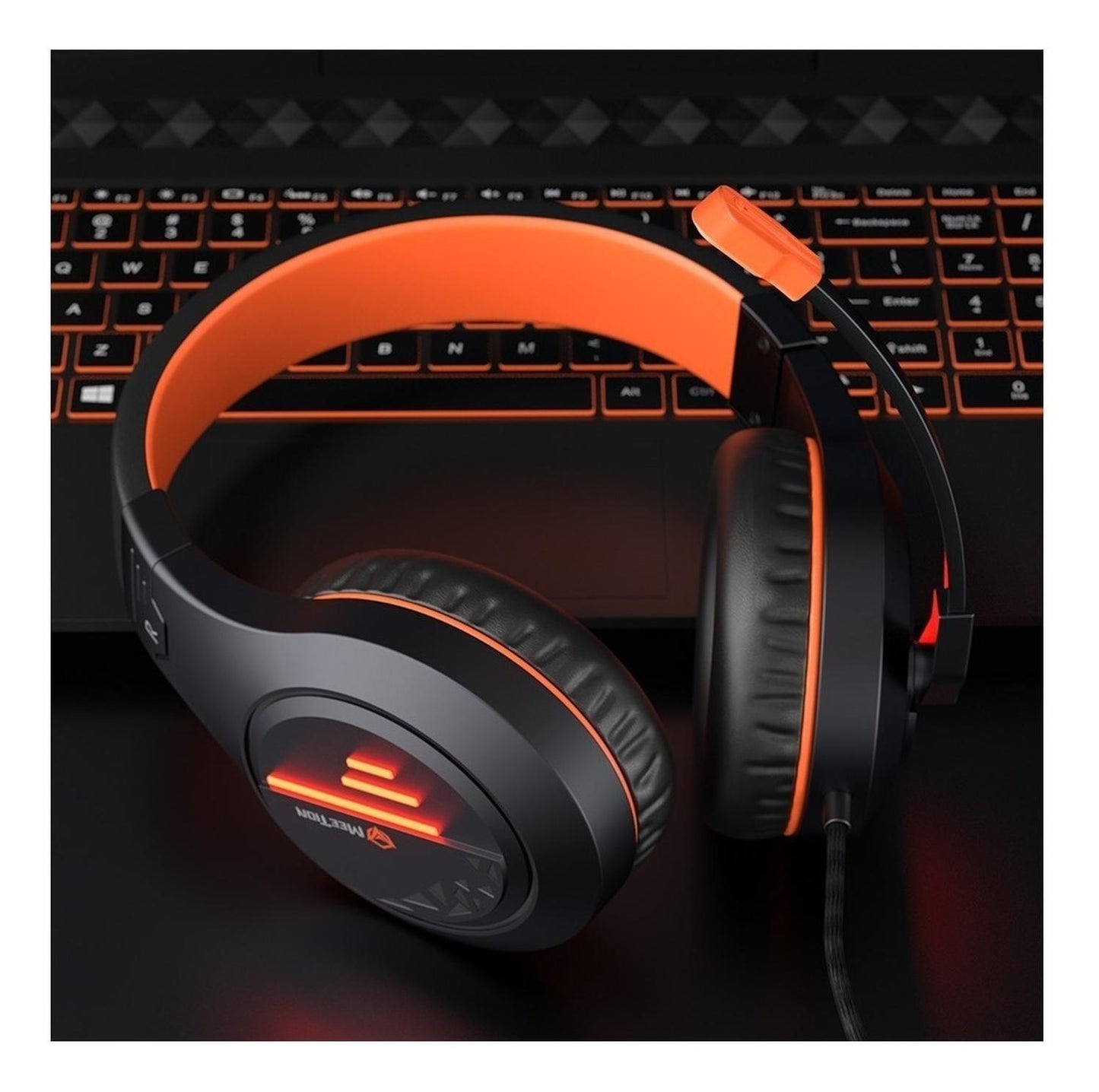 Audifonos Gamer Meetion Mt-hp021 Negro Y Naranja Micrófono