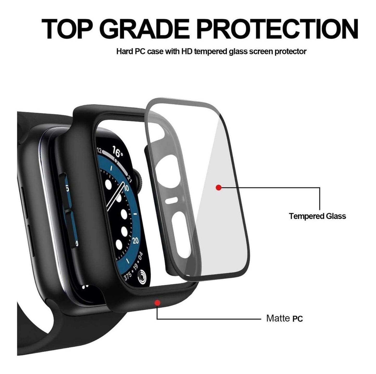 Protector Carcasa Para Apple Watch Con Vidrio Templado