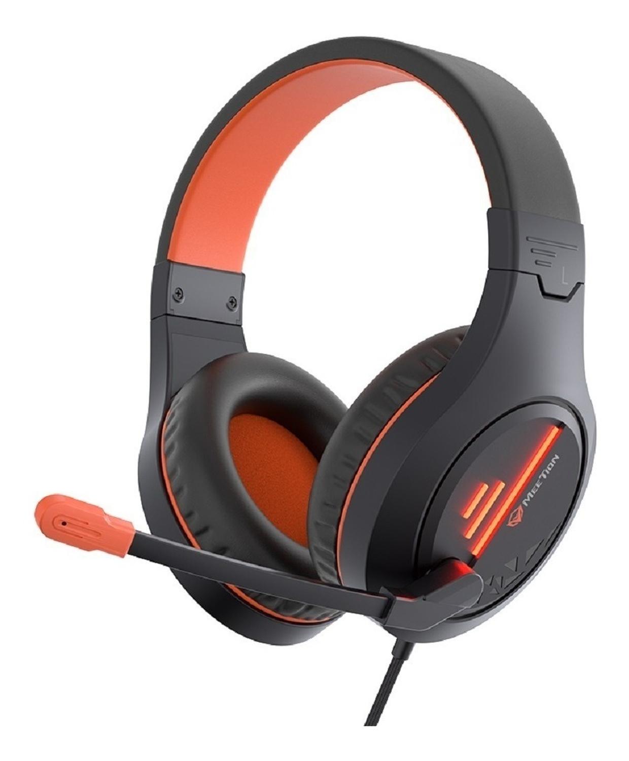 Audifonos Gamer Meetion Mt-hp021 Negro Y Naranja Micrófono