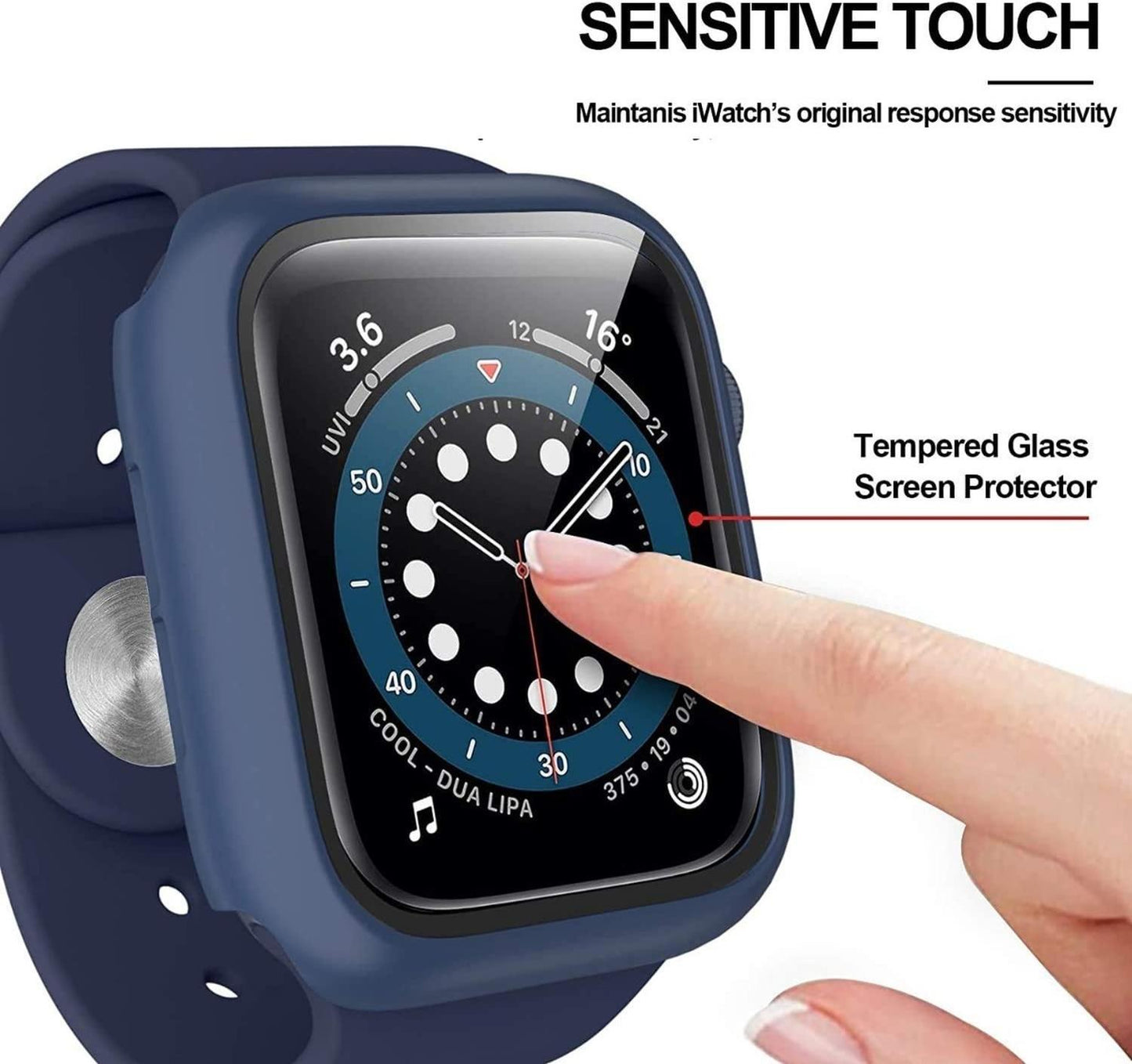 Protector Carcasa Para Apple Watch Con Vidrio Templado