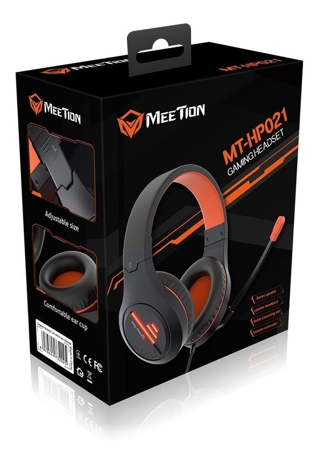 Audifonos Gamer Meetion Mt-hp021 Negro Y Naranja Micrófono